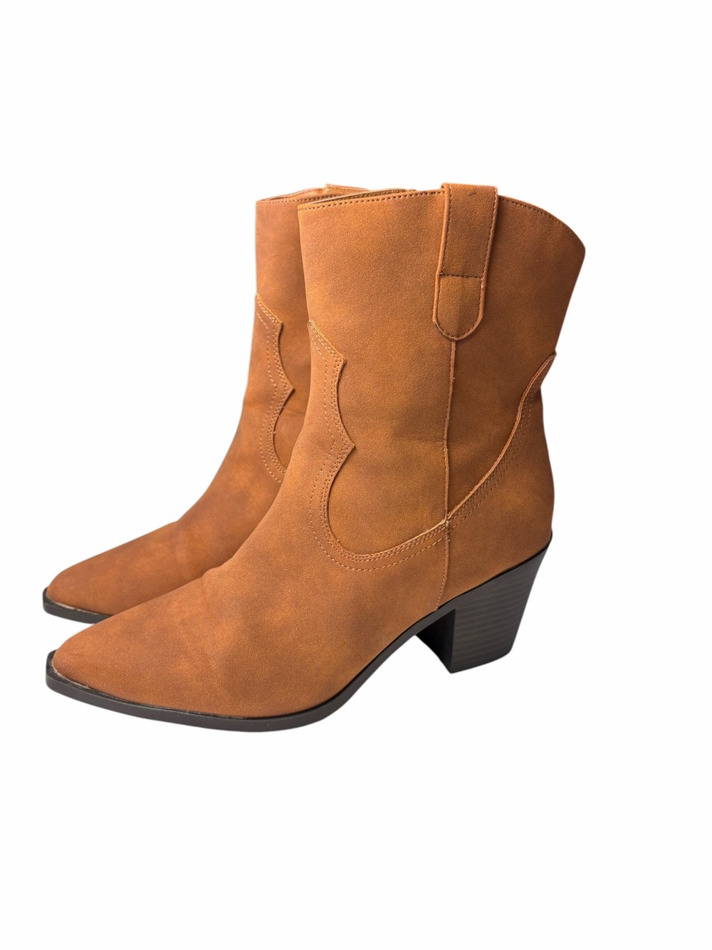 Draper James Randall Boots Women's Brown Willow Cognac Suede Western Booties 8M